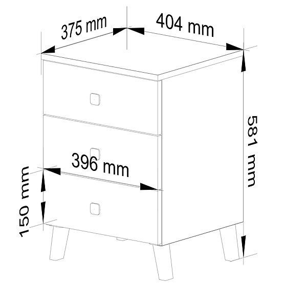KOMODA MOBI K-03 BIELA ČIERNA
