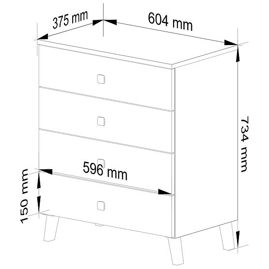 KOMODA MOBI K-04 BIELA ČIERNA