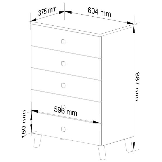 KOMODA MOBI K-05 BIELA ČIERNA