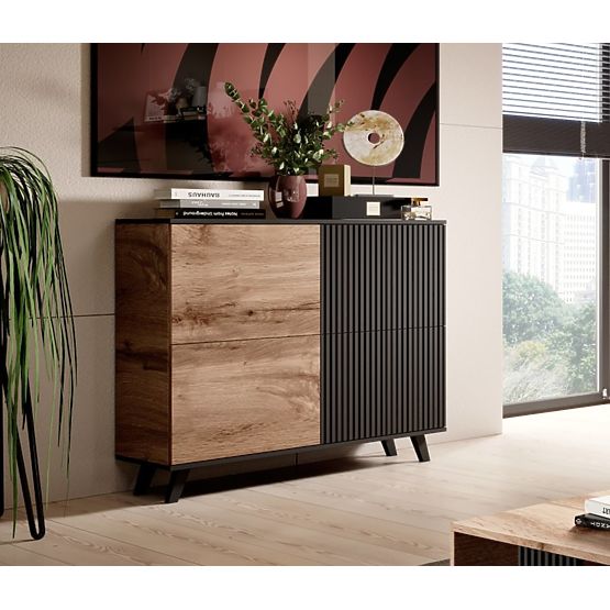 Komoda RANDOM KM-2 - Dub Wotan/Čierna