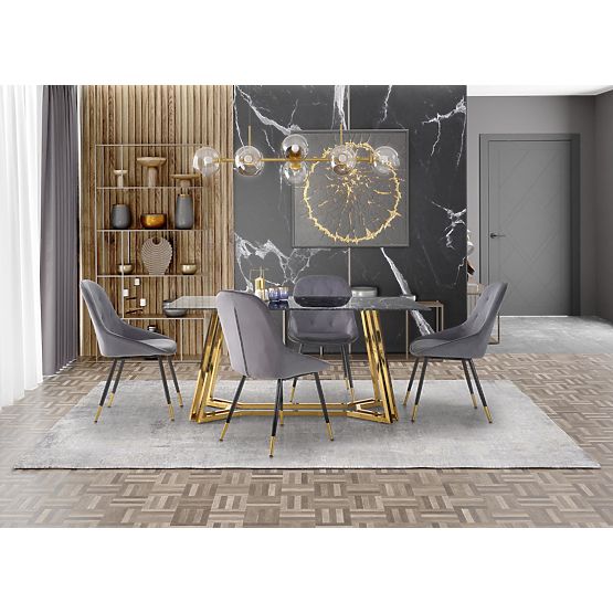 KONAMI stôl, doska - čierny mramor, nohy - zlaté (2p=1ks)