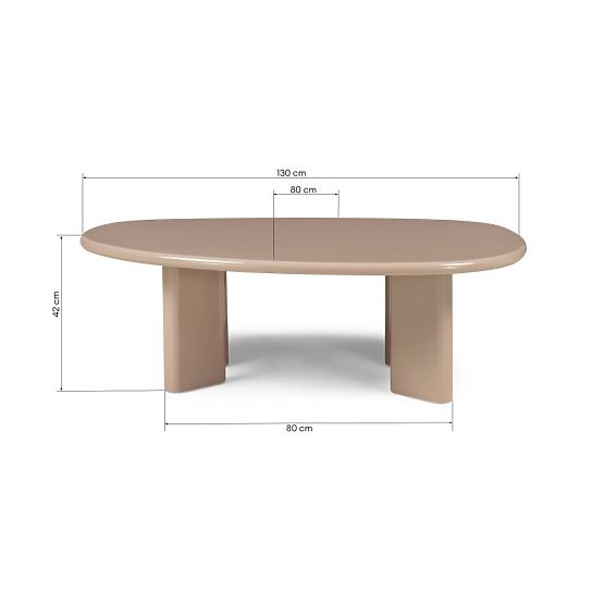 Konferenčný stolík Cameron 130 cm, nude, lesklý