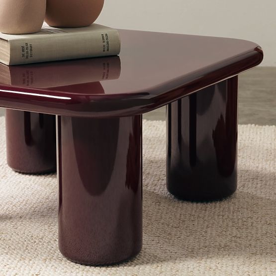 Konferenčný stolík Cherry 70 cm, burgund/višňa, lesklý