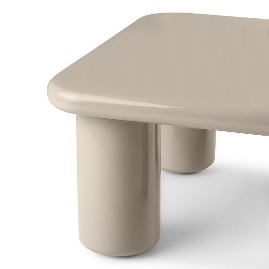 Konferenčný stolík Cherry 70 cm, tmavo béžový, lesklý