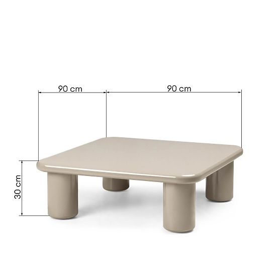 Konferenčný stolík Cherry 90 cm, tmavo béžový, lesklý
