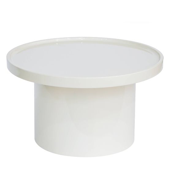 Konferenčný stolík Chia, 70 cm, biely, lesklý