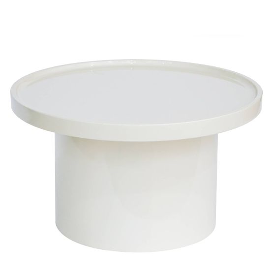 Konferenčný stolík Chia, 70 cm, biely, lesklý