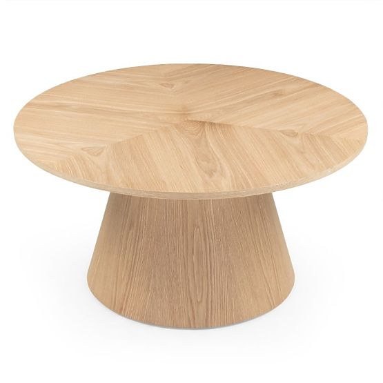 Konferenčný stolík Dalarna, 90 cm, okrúhly, prírodná dubová dyha