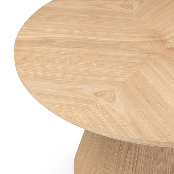 Konferenčný stolík Dalarna, 90 cm, okrúhly, prírodná dubová dyha