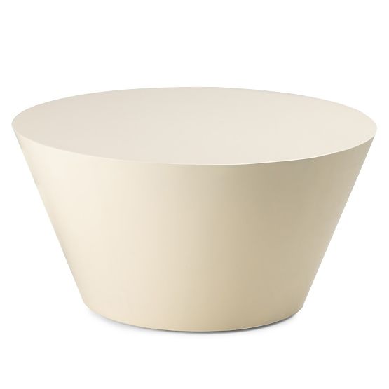 Konferenčný stolík Eclipso, 60 cm, krémovo biely, lesklý