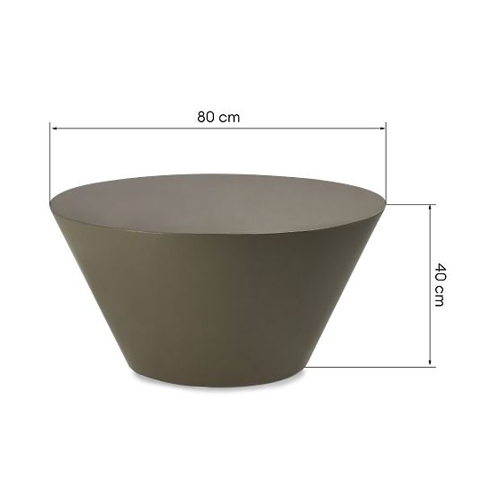 Konferenčný stolík Eclipso, 80 cm, zelenošedý, lesklý