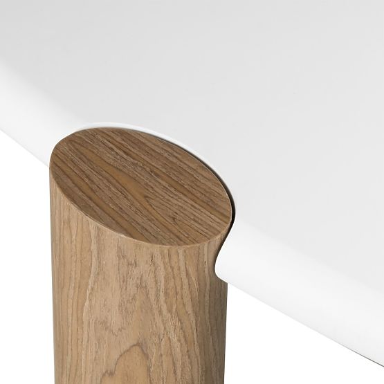 Konferenčný stolík Floe 125 cm, biely/orech