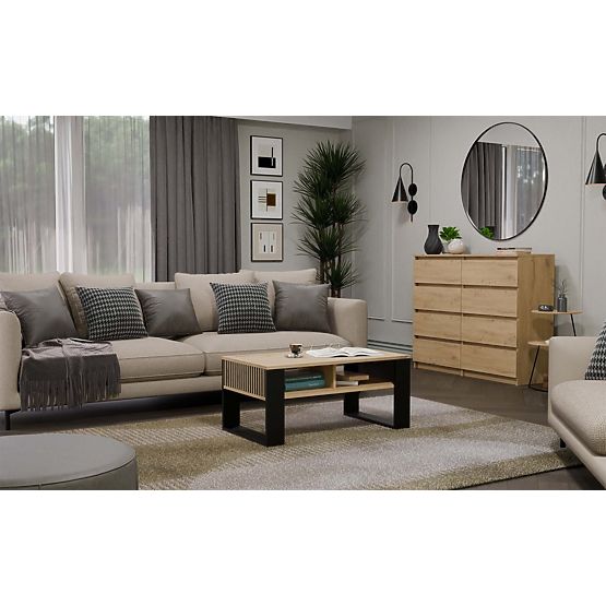 Konferenčný stolík Modern 2P SLIM DUB ARTISAN ČIERNY