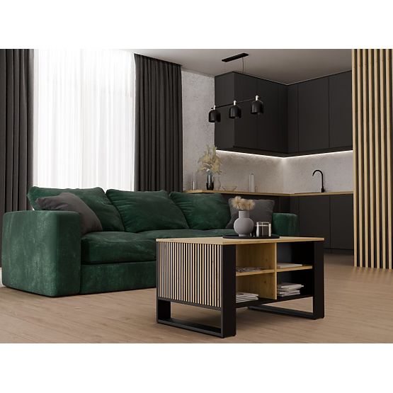 Konferenčný stolík Modern 4P SLIM DUB ARTISAN ČIERNY