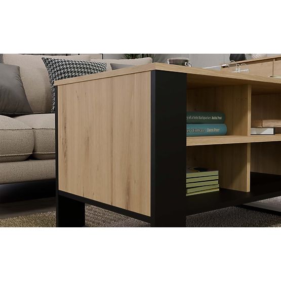 Konferenčný stolík Modern 4P SLIM DUB ARTISAN ČIERNY