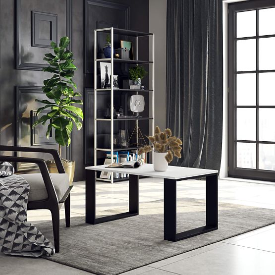 KONFERENČNÝ STOLÍK NOX BIELY / ČIERNY