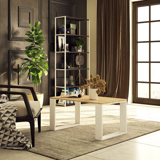 KONFERENČNÝ STOLÍK NOX DUB SONOMA / BIELY