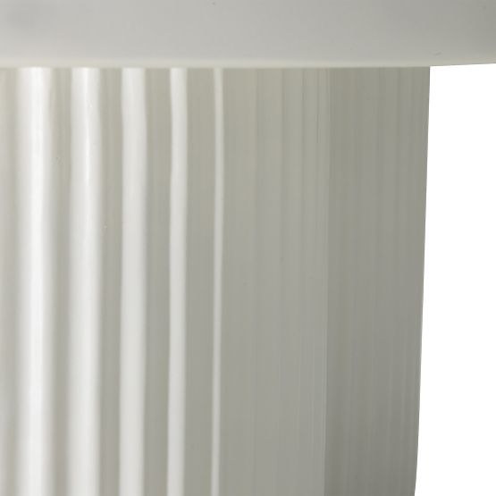 Konferenčný stolík Salerno 45 cm, okrúhly, biely, s drážkovaním