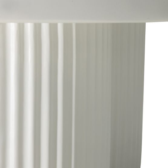 Konferenčný stolík Salerno 70 cm, okrúhly, biely, ryhovaný