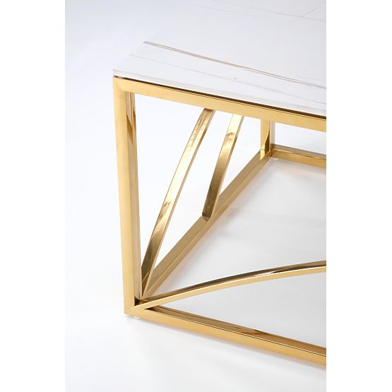 Konferenčný stolík UNIVERSE 3, biely mramor / zlatý (2p=1ks)