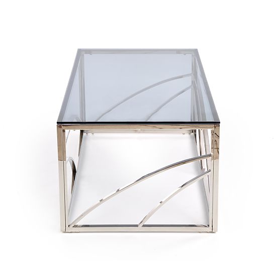 Konferenčný stolík UNIVERSE, rám - strieborný, sklo - dymové (1p=1ks)