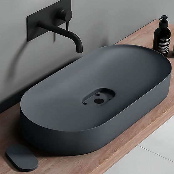 Konglomerátové umývadlo IRIS 71 CM sivý mat