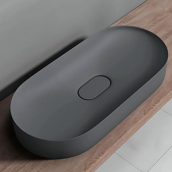 Konglomerátové umývadlo IRIS 71 CM sivý mat