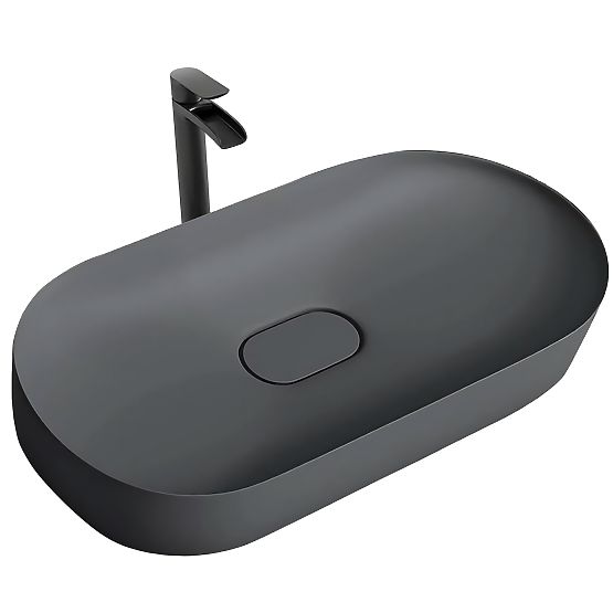 Konglomerátové umývadlo IRIS 71 CM sivý mat