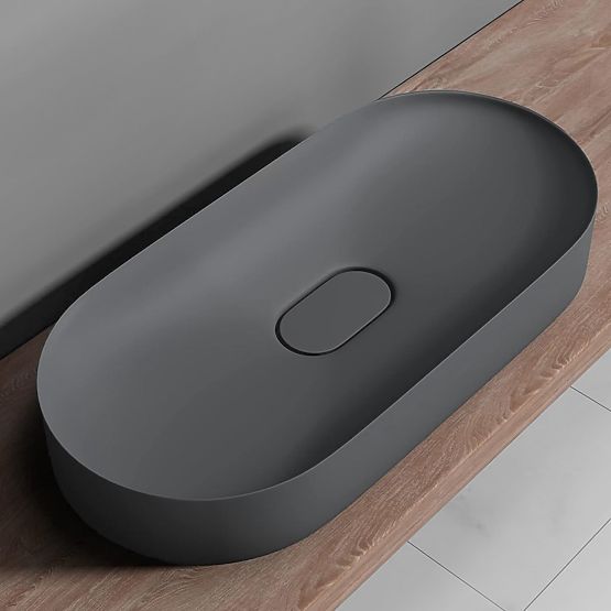 Konglomerátové umývadlo IRIS 71 CM sivý mat