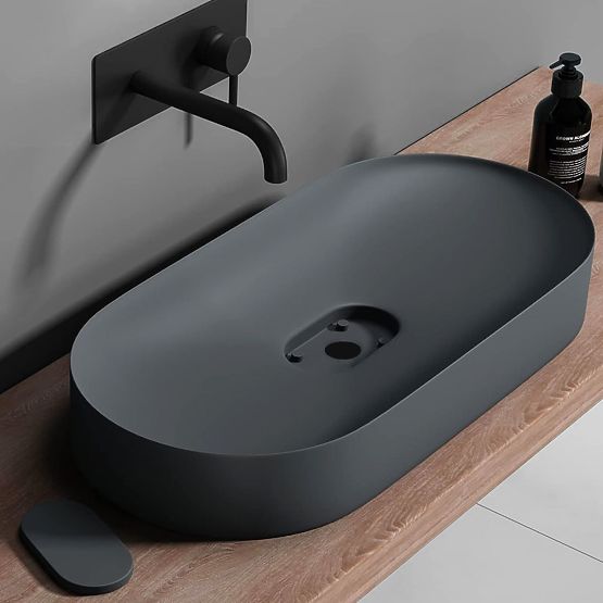 Konglomerátové umývadlo IRIS 71 CM sivý mat