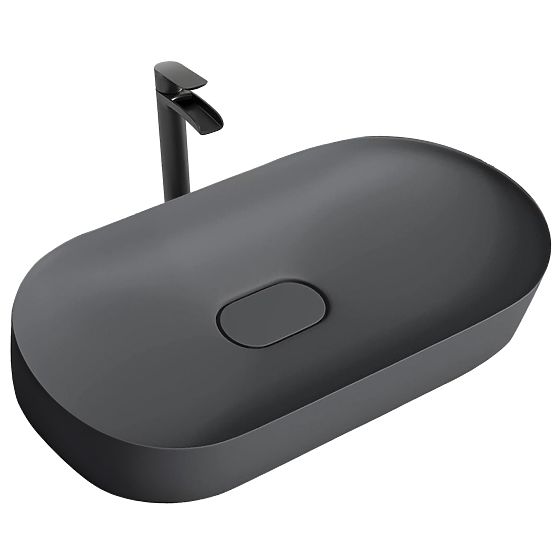 Konglomerátové umývadlo IRIS 71 CM sivý mat