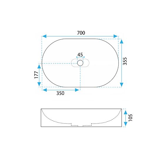 Konglomerátové umývadlo IRIS 71 CM sivý mat
