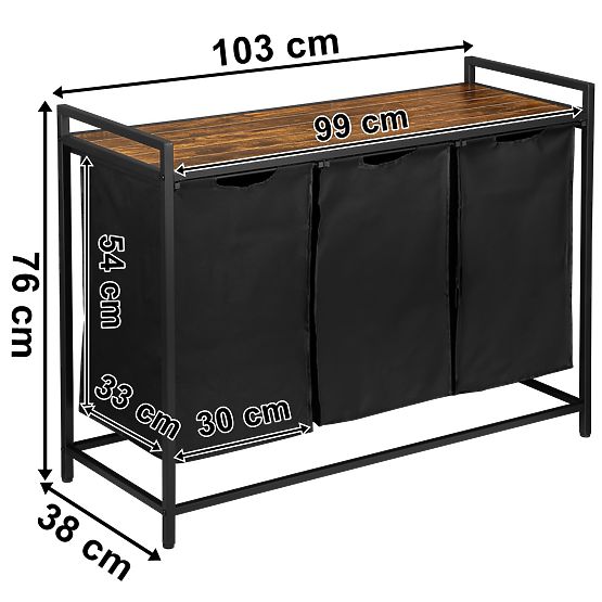 Kôš na bielizeň s policou 3 komory ARTUS