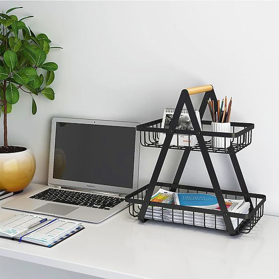 Kôš na ovocie PULOS 2 úrovne čierny