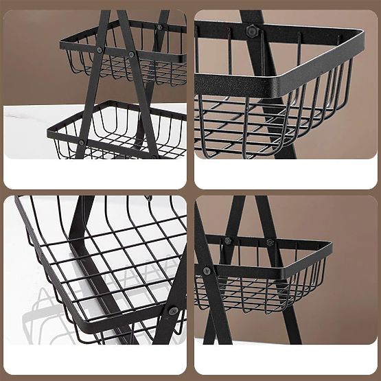 Kôš na ovocie PULOS 3 úrovne čierny