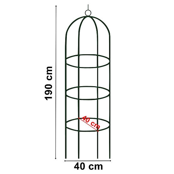 Kovová pergola stĺpik tmavozelená 190 cm
