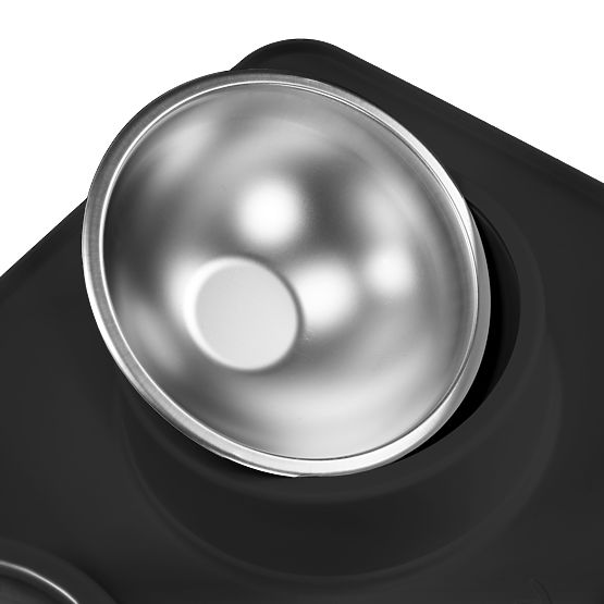 Kovové Misky pre Psa alebo Mačku s Protišmykovou Podložkou Čierna PJ-086