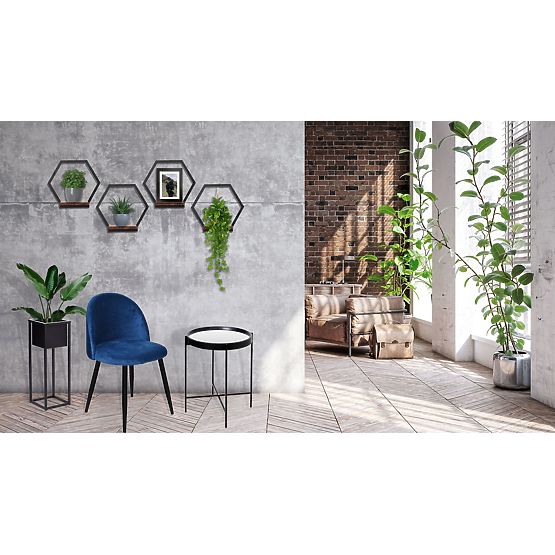 Kovový kvetináč polica čierna Honung Rustic loft