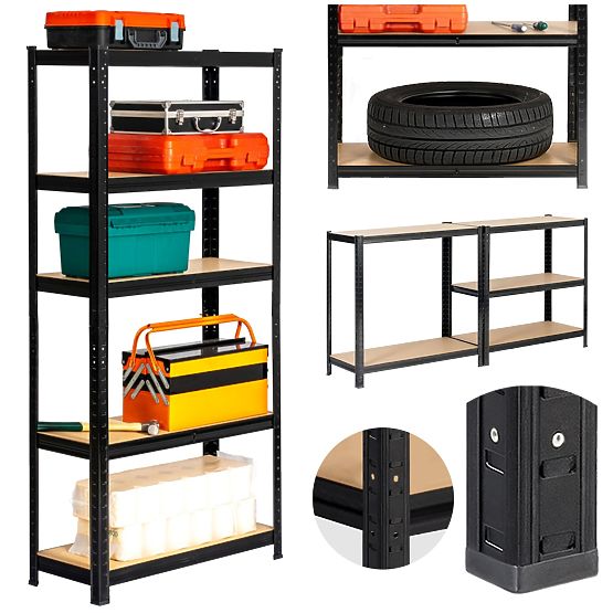 KOVOVÝ REGÁL 70x30x154 ČIERNY