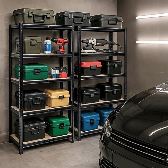 KOVOVÝ REGÁL 70x30x154 ČIERNY