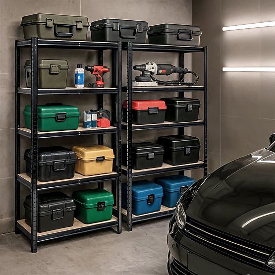 KOVOVÝ REGÁL 90x40x180 ČIERNY