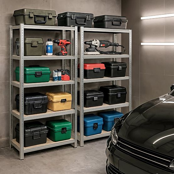 KOVOVÝ REGÁL 90x40x180 STRIEBORNÝ