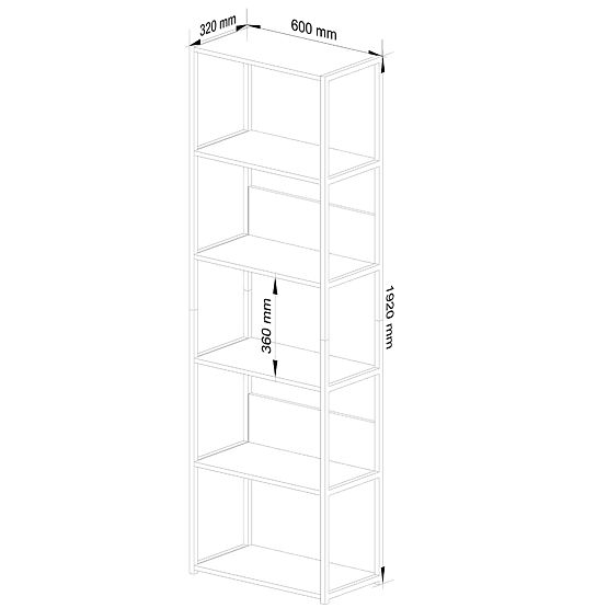 KOVOVÝ REGÁL LOFT 600 BIELA/BIELA