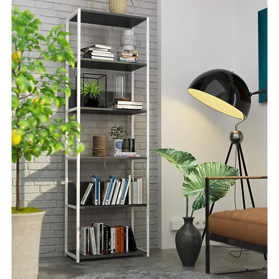 KOVOVÝ REGÁL LOFT 600 BIELY/ŠEDÝ
