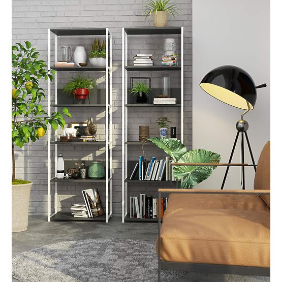 KOVOVÝ REGÁL LOFT 600 BIELY/ŠEDÝ