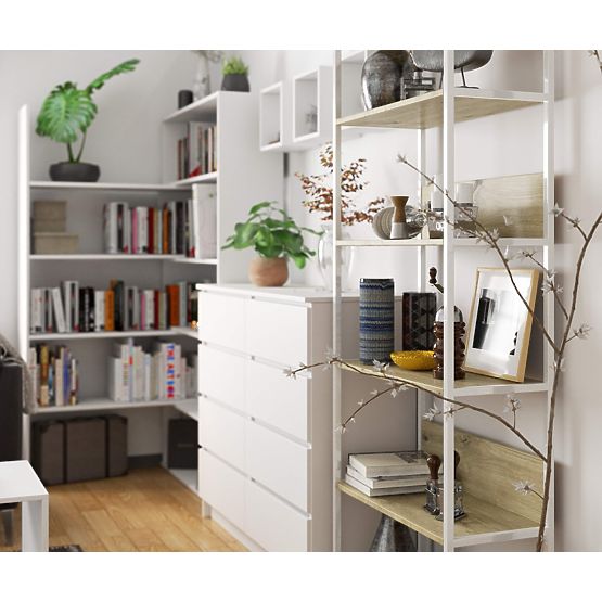 KOVOVÝ REGÁL LOFT 700 BIELY/DUB ARTISAN