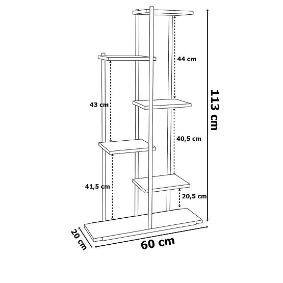 Kovový stojan na kvety IKER Rustic 6 úrovní
