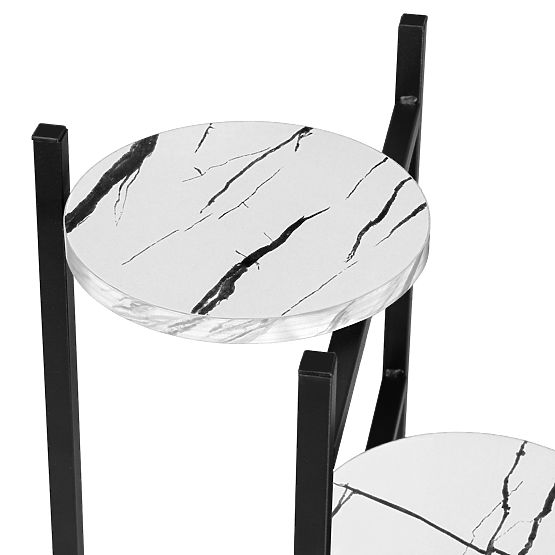 Kovový stojan na kvety TRETORRI biely mramor