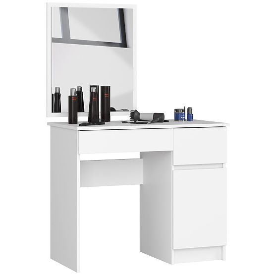 KOZMETICKÝ TOALETNÝ STOLÍK S ZRKADLOM P-2/SL 500x600 PRAVÝ PK BIELY