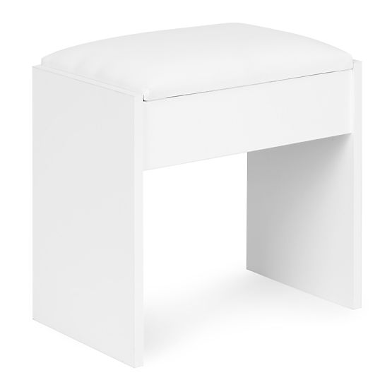 Kozmetický toaletný stolík so zrkadlom a LED osvetlením 4 zásuvky taburet ModernHome